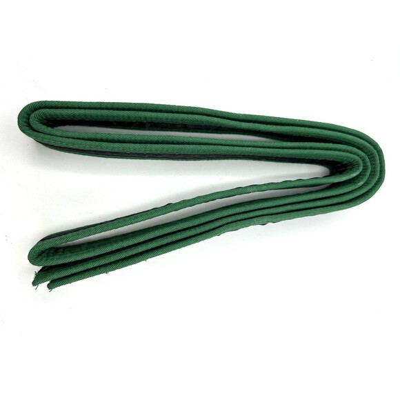 ProForce Double Wrap Solid Karate Martial Arts Belt Green/Black Stripe SIZE 3 - Picture 3 of 5